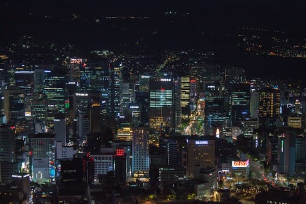 Namsan Tower and Seoul night cityscape